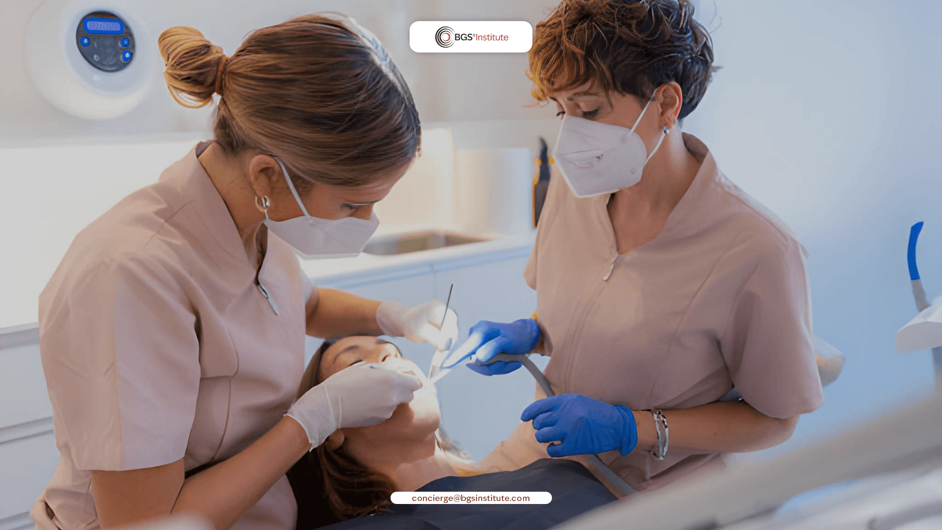 Biological Dentists performing a dental examination in a modern clinic following Biodentistry 3.0 patient centered care principles