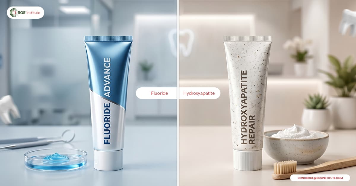 Fluoride vs hydroxyapatite toothpaste for enamel repair and oral health
