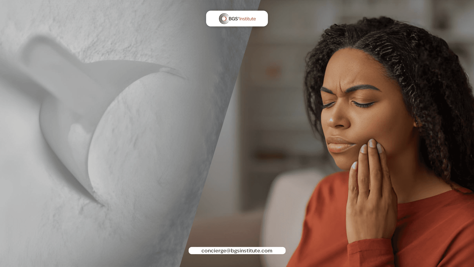 Woman experiencing post-extraction jaw pain illustrating the importance of glycine for wound healing and gum recovery